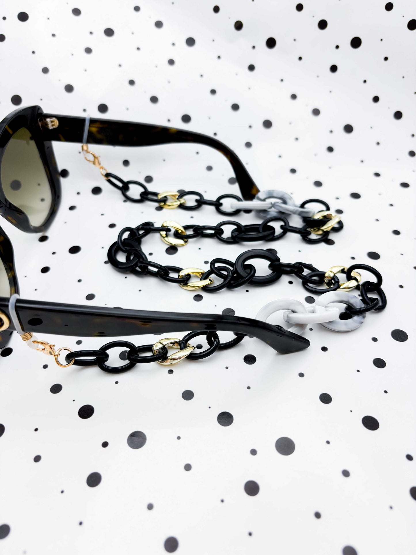 Black and Grey Marble Glasses Chain
