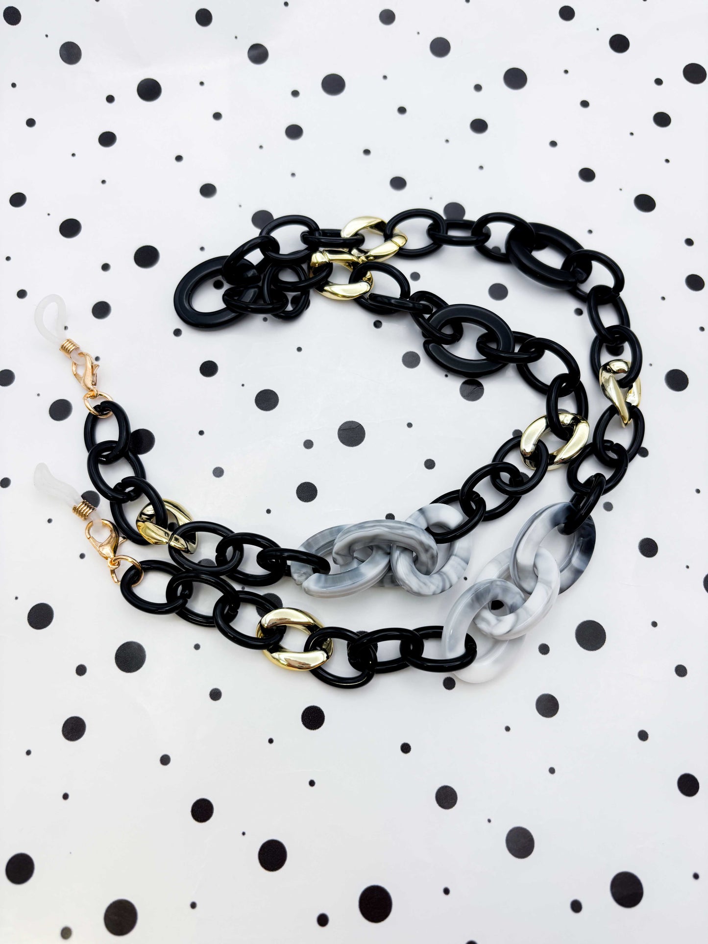Black and Grey Marble Glasses Chain