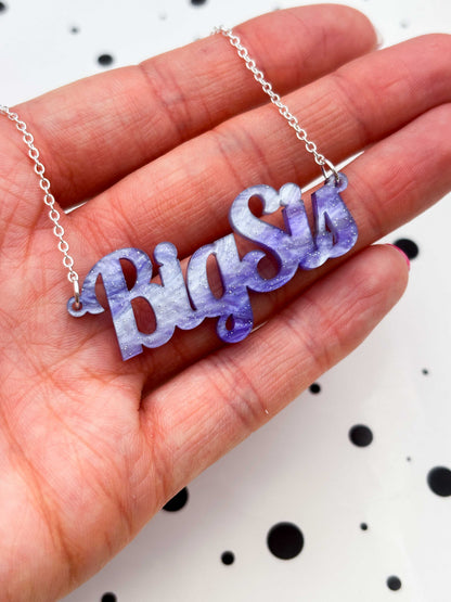 Personalised Acrylic Name/Number Necklace – Hypoallergenic Stainless Steel
