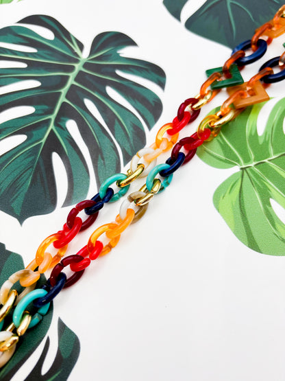 Bright Rainbow Geometric Glasses Chain