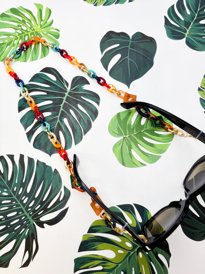 Bright Rainbow Geometric Glasses Chain