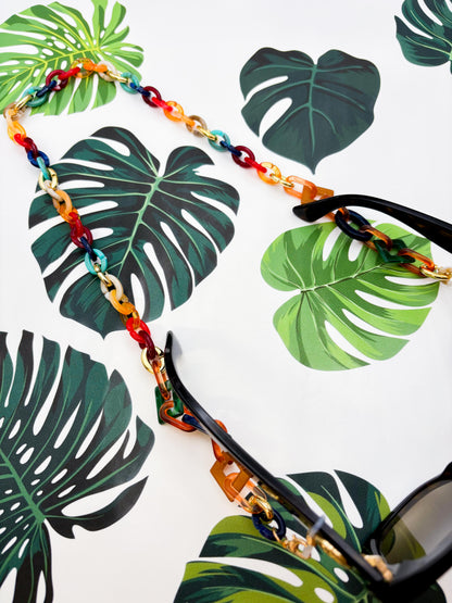 Bright Rainbow Geometric Glasses Chain