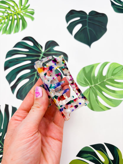 Medium Bright Rainbow Marble Claw Clip