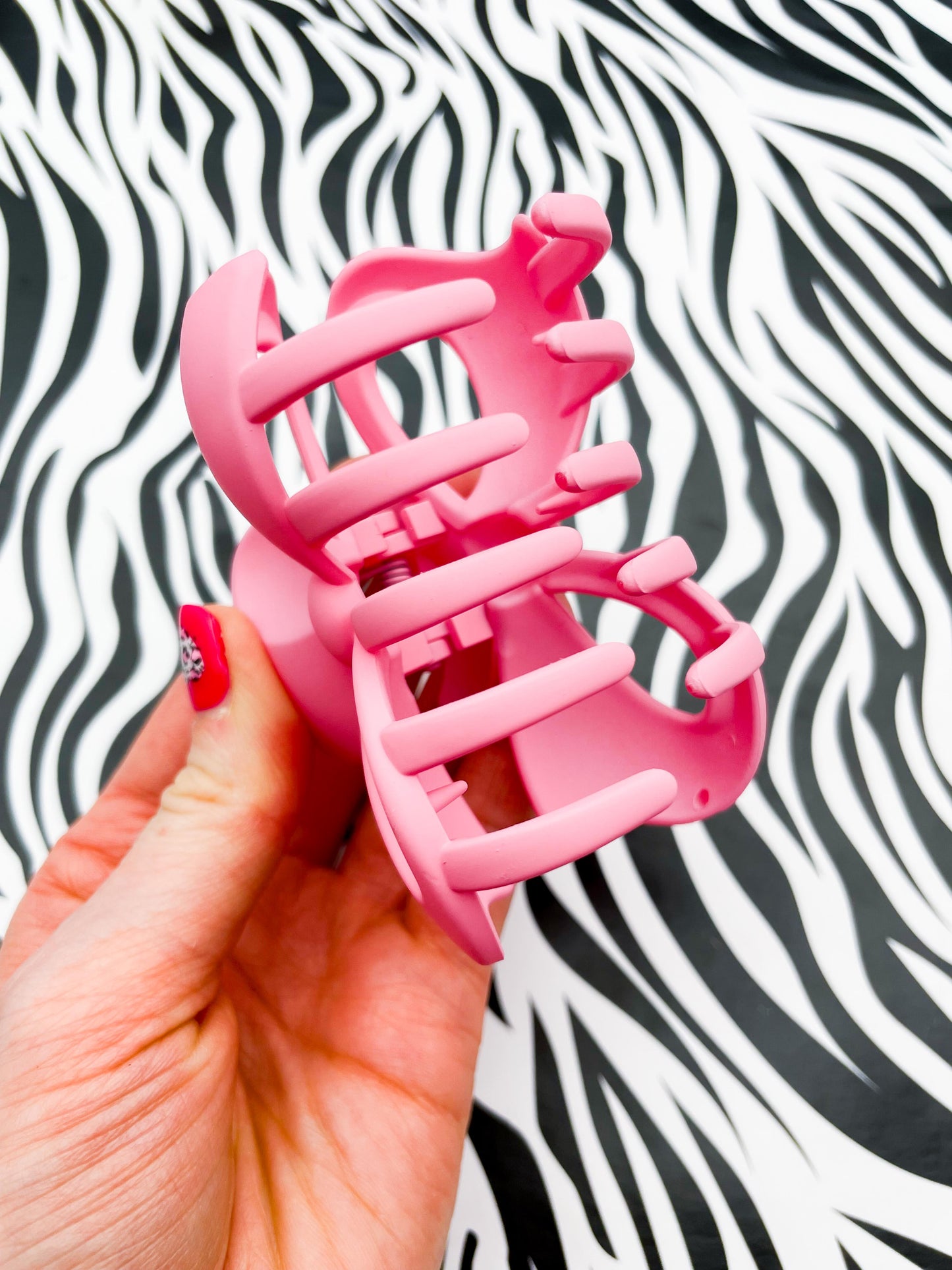 Medium Candy Pink Bow Claw Clip