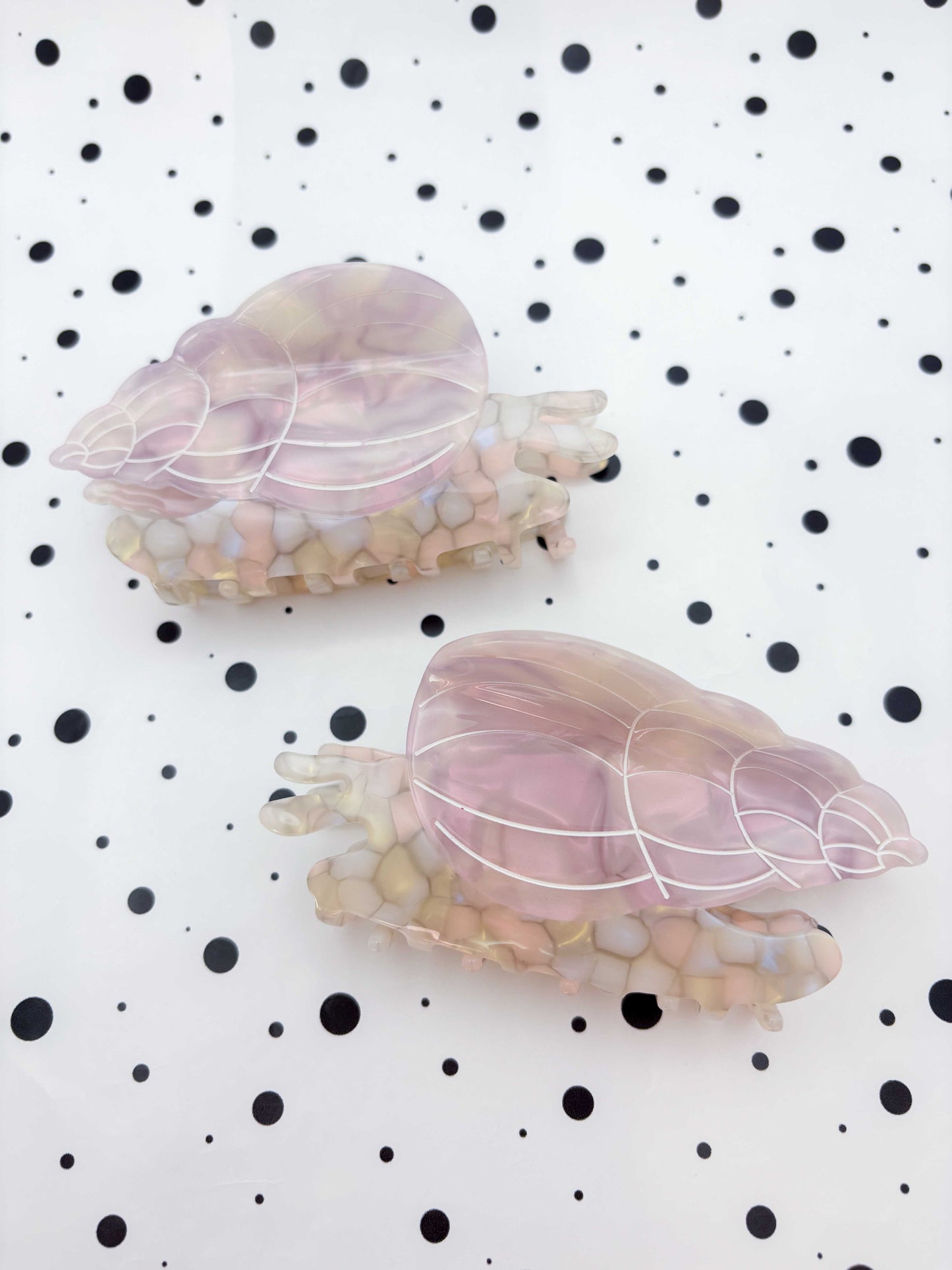 Large Lilac Snail Claw Clip