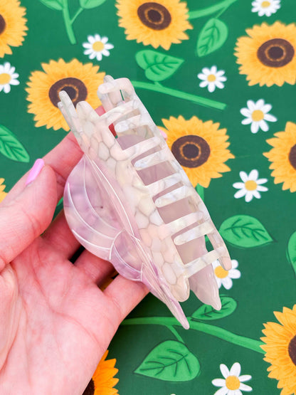 Large Lilac Snail Claw Clip