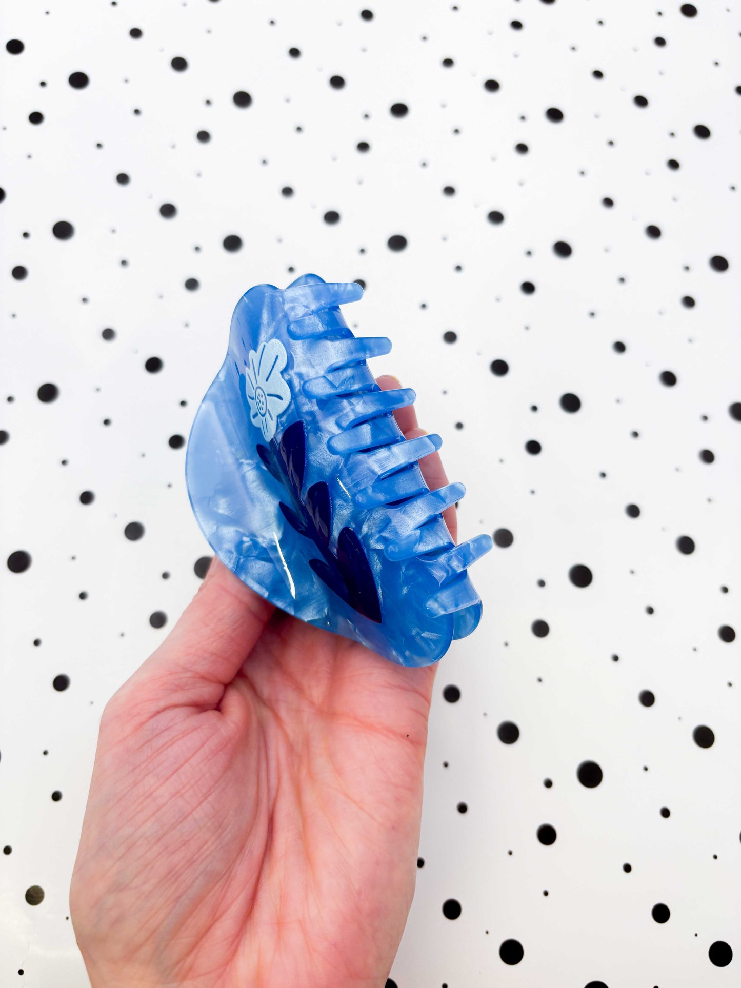 Medium Blue Sunflower Claw Clip