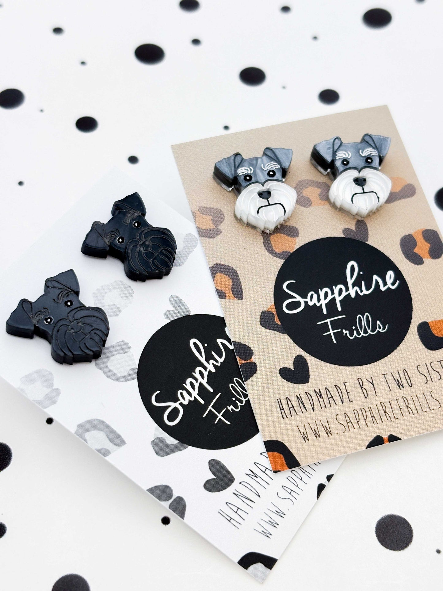 Small Schnauzer Face Stud Earrings – Hypoallergenic Stainless Steel