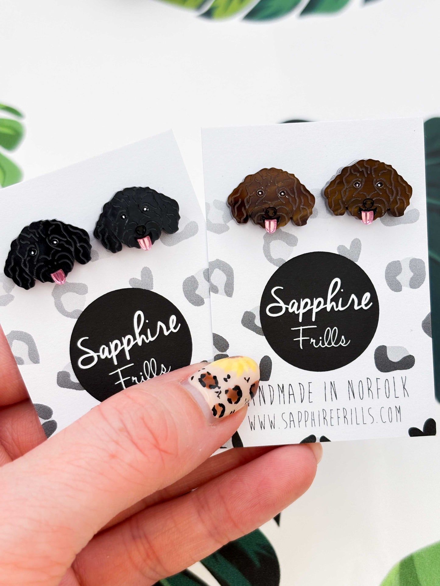 Small Cockapoo Face Dangle Earrings – Hypoallergenic Stainless Steel