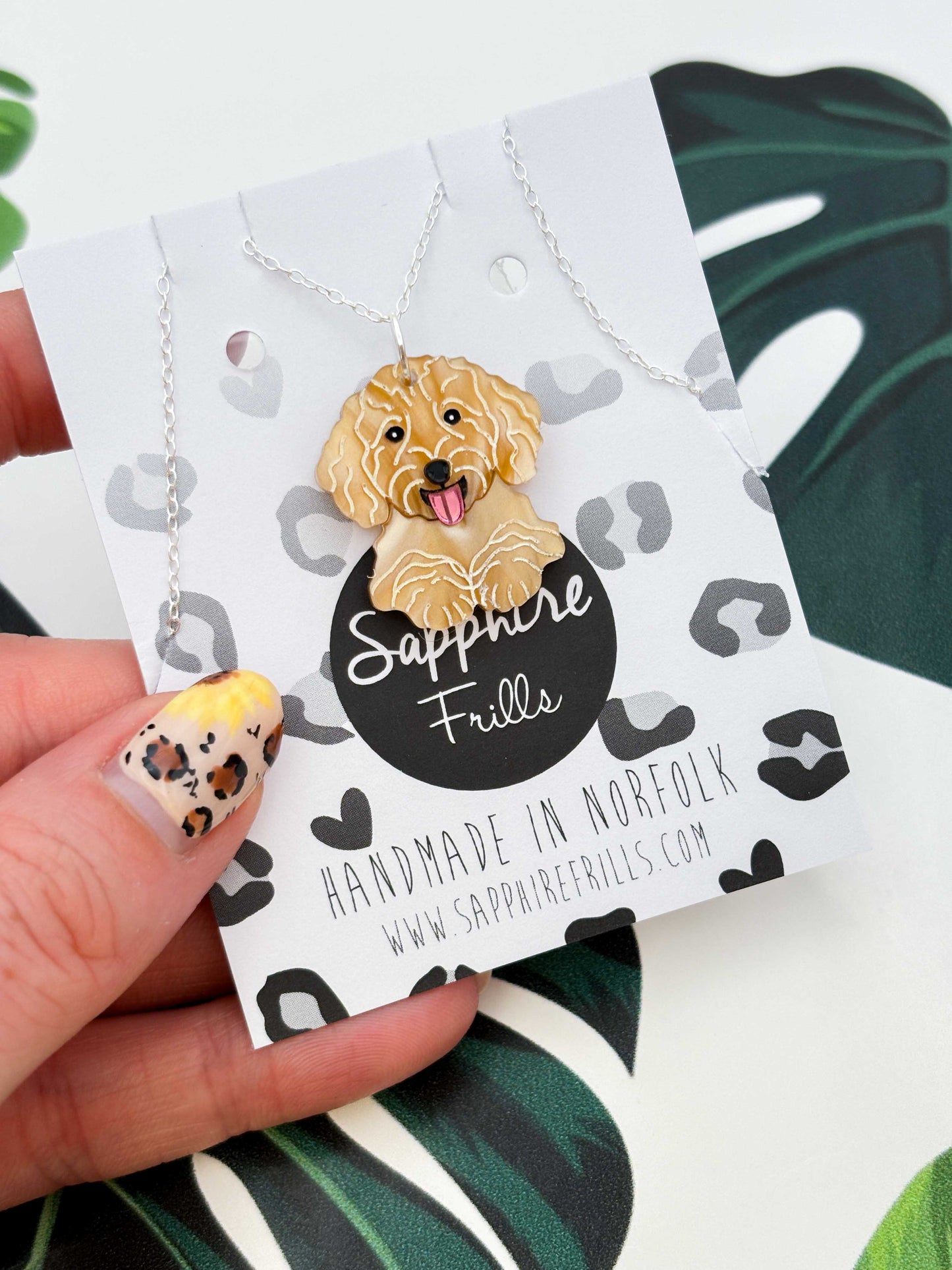 Large Cockapoo Dangle Earrings or Necklace – Hypoallergenic Stainless Steel
