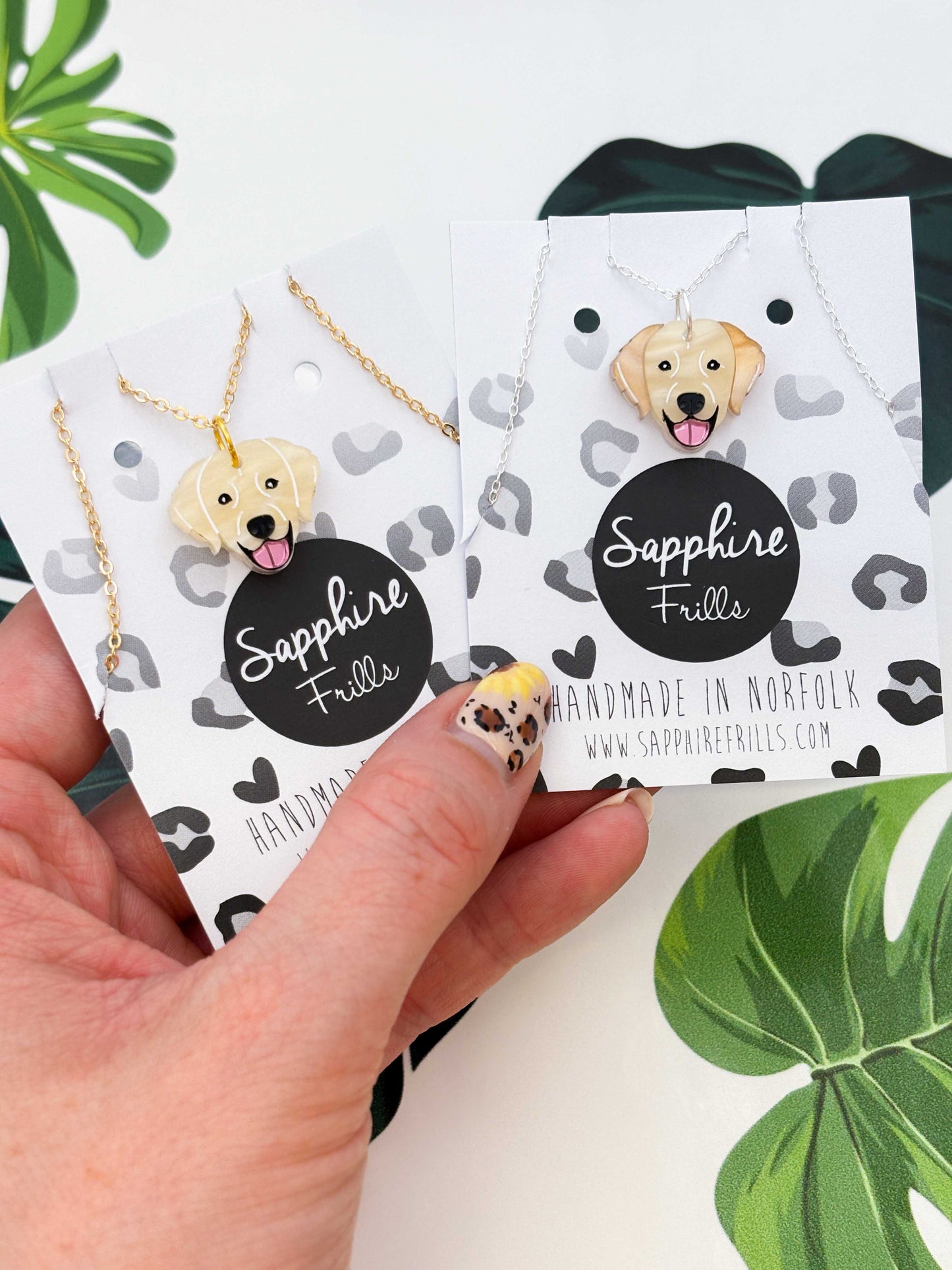 Medium Golden Retriever Dangle Earrings or Necklace – Hypoallergenic Stainless Steel