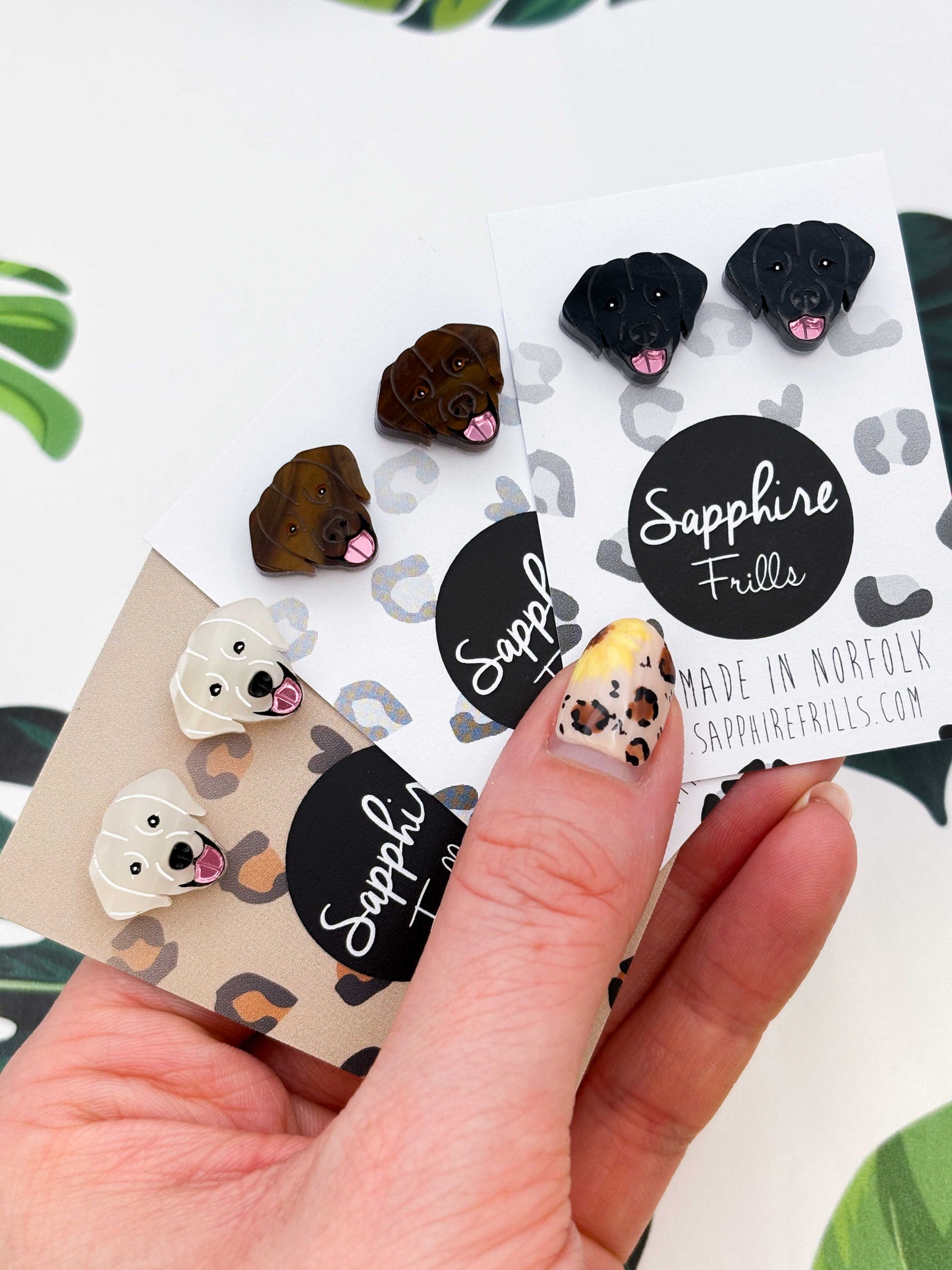 Small Labrador Face Stud Earrings – Hypoallergenic Stainless Steel