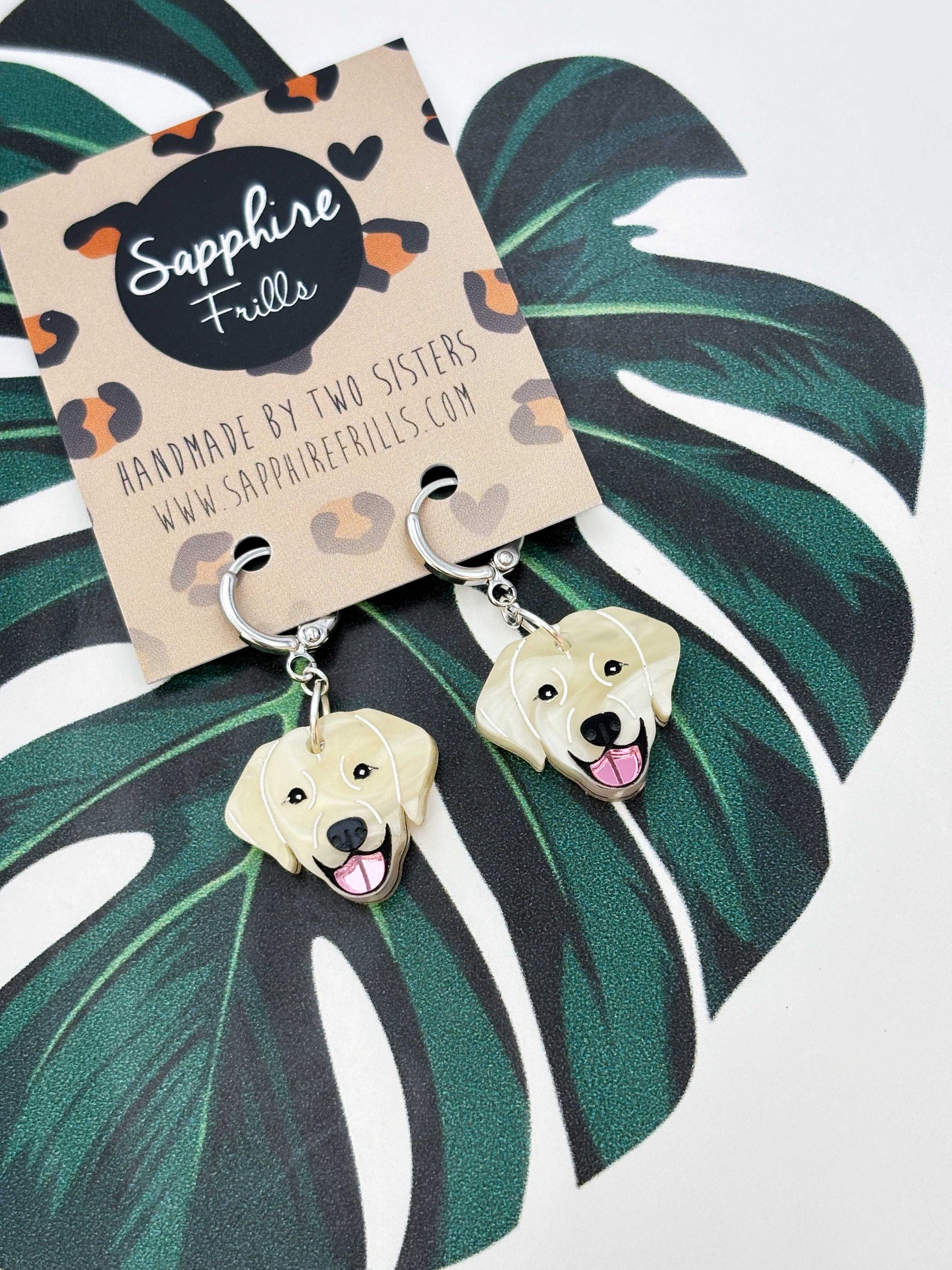 Medium Labrador Dangle Earrings or Necklace – Hypoallergenic Stainless Steel