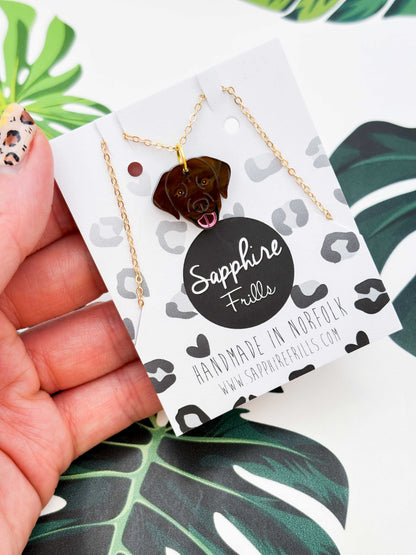 Medium Labrador Dangle Earrings or Necklace – Hypoallergenic Stainless Steel