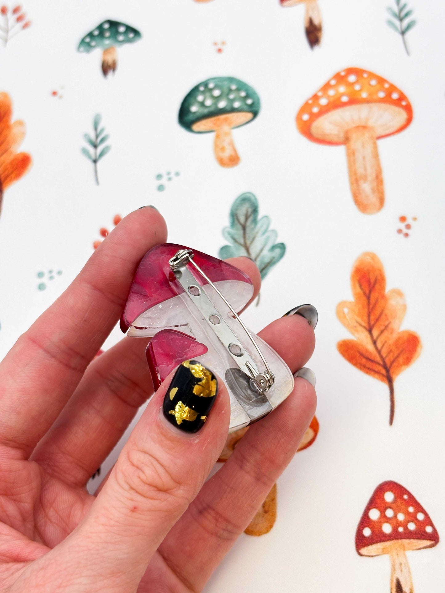 Enchanted Toadstool House Brooch