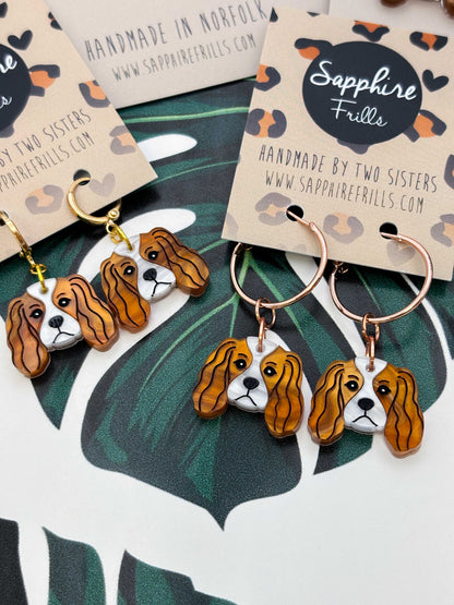 Medium Cavalier King Charles Dangle Earrings or Necklace – Hypoallergenic Stainless Steel