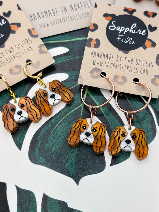 Medium Cavalier King Charles Dangle Earrings or Necklace – Hypoallergenic Stainless Steel