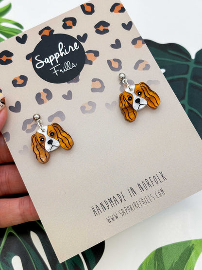 Medium Cavalier King Charles Dangle Earrings or Necklace – Hypoallergenic Stainless Steel