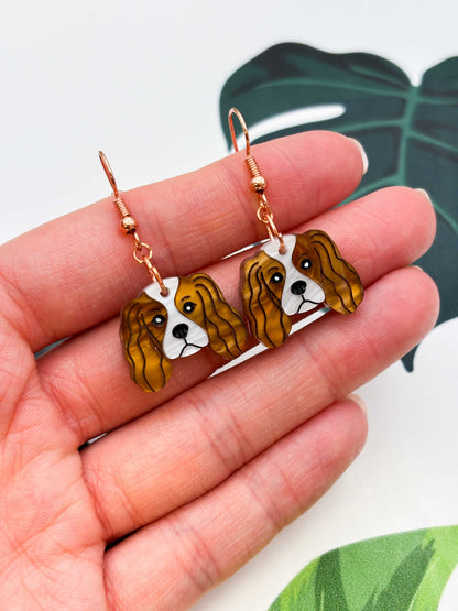 Medium Cavalier King Charles Dangle Earrings or Necklace – Hypoallergenic Stainless Steel