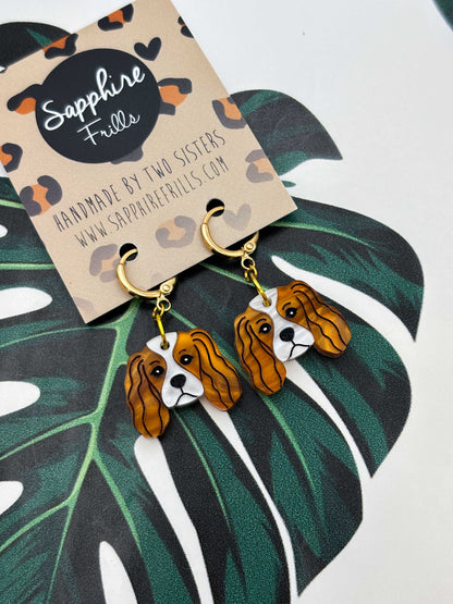 Medium Cavalier King Charles Dangle Earrings or Necklace – Hypoallergenic Stainless Steel