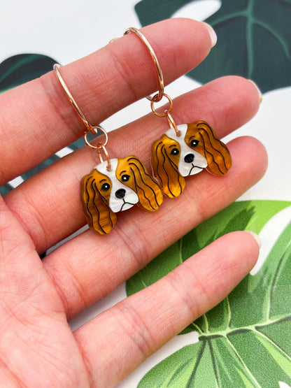 Medium Cavalier King Charles Dangle Earrings or Necklace – Hypoallergenic Stainless Steel