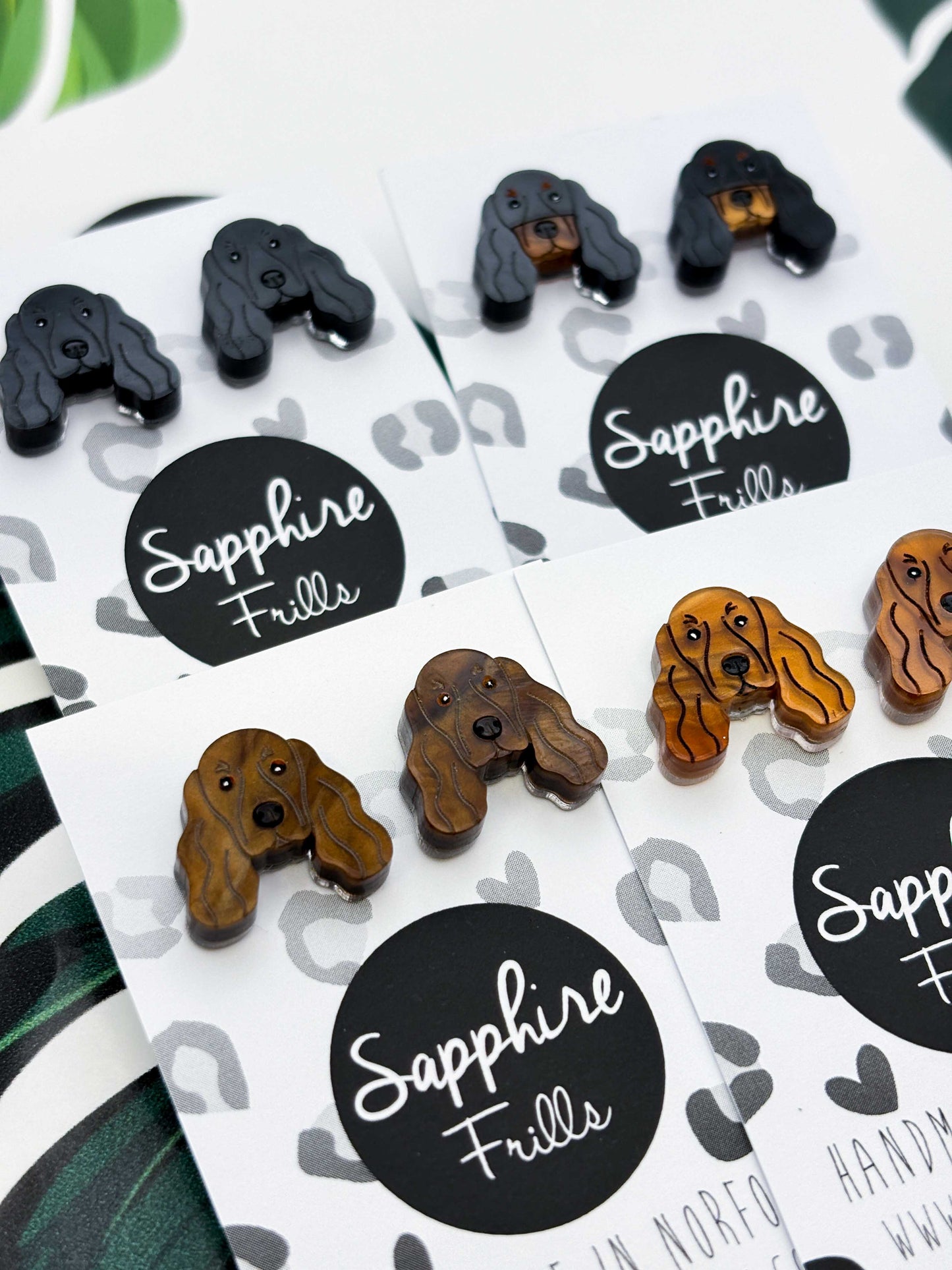 Small Cocker Spaniel Face Dangle Earrings – Hypoallergenic Stainless Steel