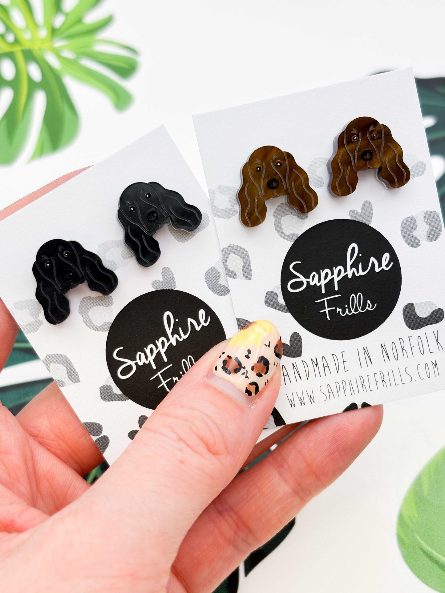 Small Cocker Spaniel Face Dangle Earrings – Hypoallergenic Stainless Steel