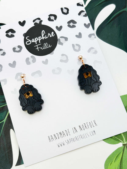 Large Cocker Spaniel Dangle Earrings or Necklace – Hypoallergenic Stainless Steel