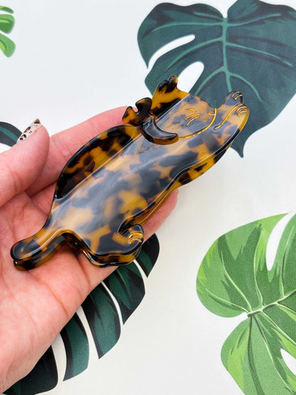 Large Ginger Tortoise Shell Cat Claw Clip