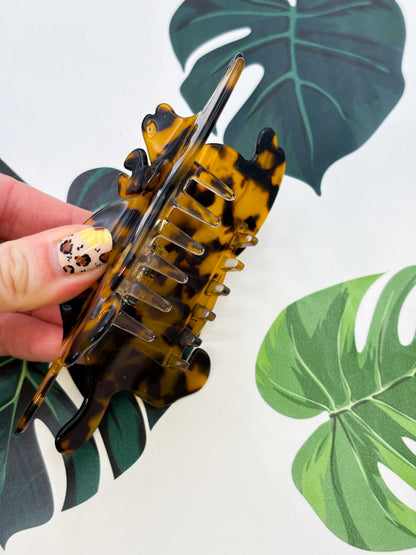 Large Ginger Tortoise Shell Cat Claw Clip