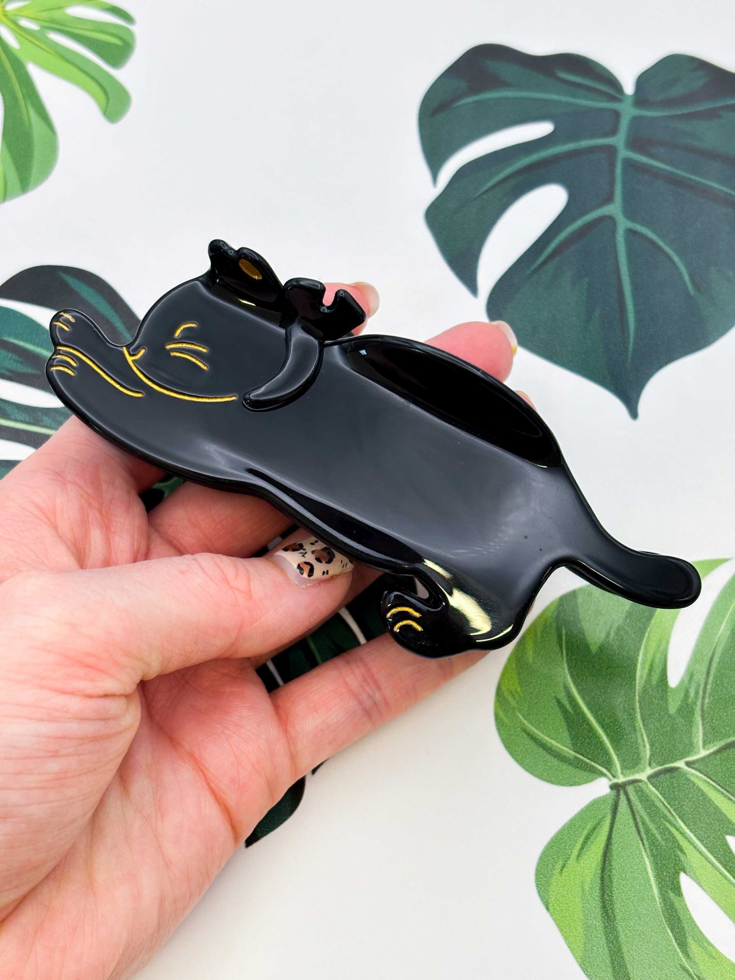 Large Black Cat Claw Clip