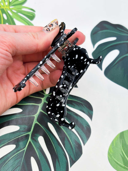 Medium Black Spotted Dachshund Claw Clip