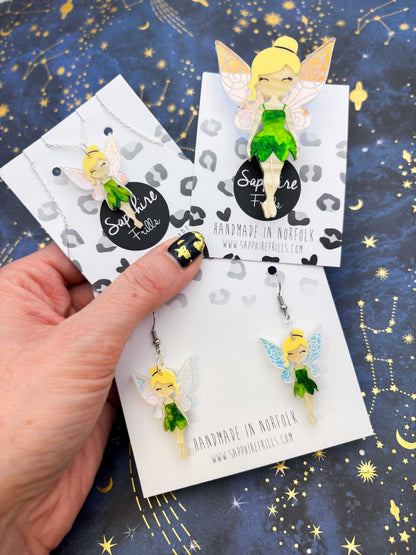 Enchanted Green Fairy Acrylic Brooch