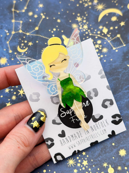 Enchanted Green Fairy Acrylic Brooch