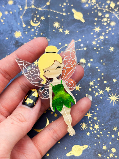 Enchanted Green Fairy Acrylic Brooch