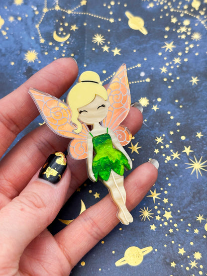 Enchanted Green Fairy Acrylic Brooch