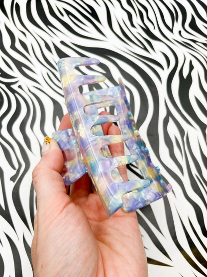 Large Metallic Pastel Marble Claw Hair Clip from Sapphire Frills