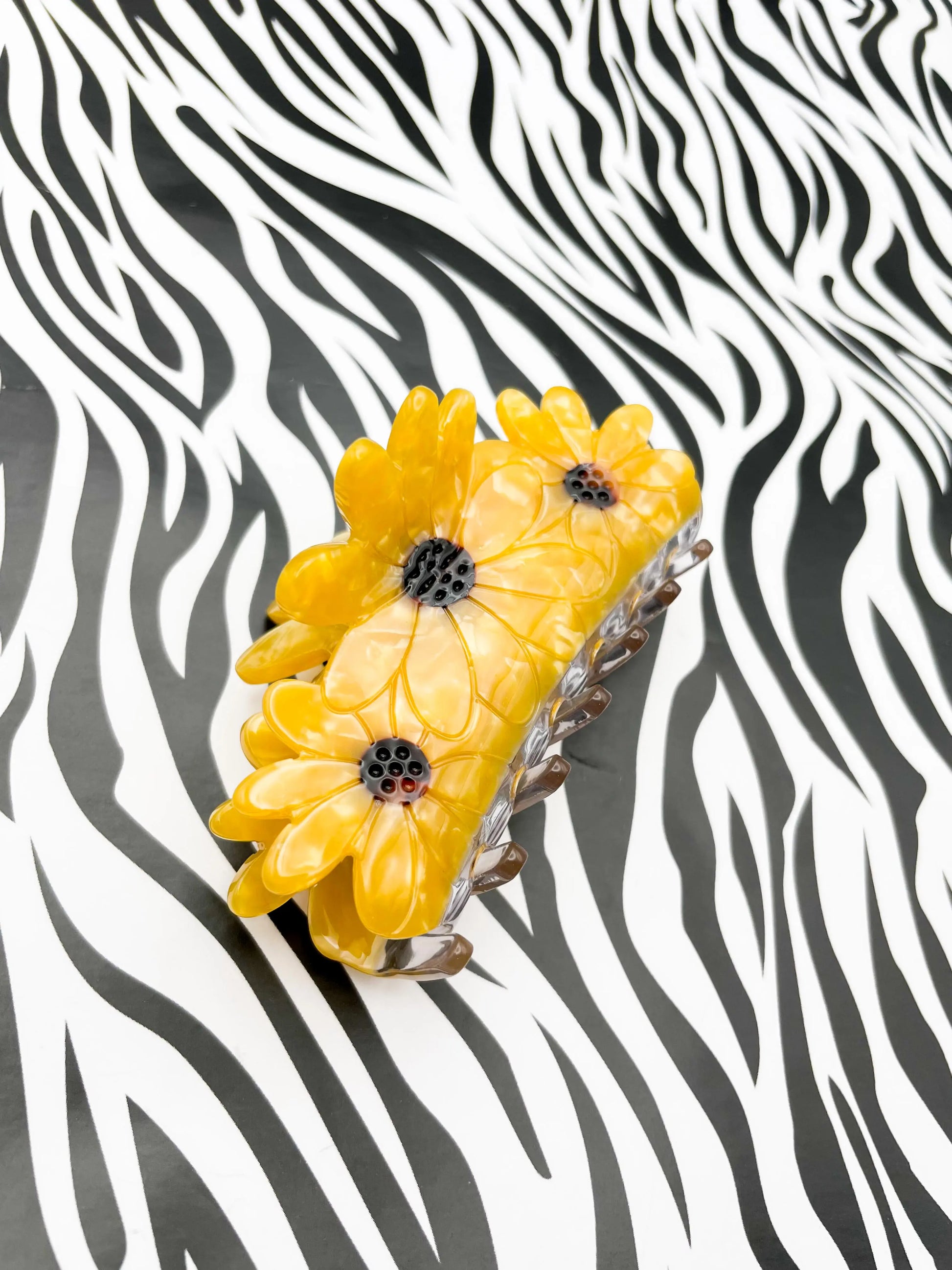 Large Yellow Sunflower Claw Hair Clip from Sapphire Frills