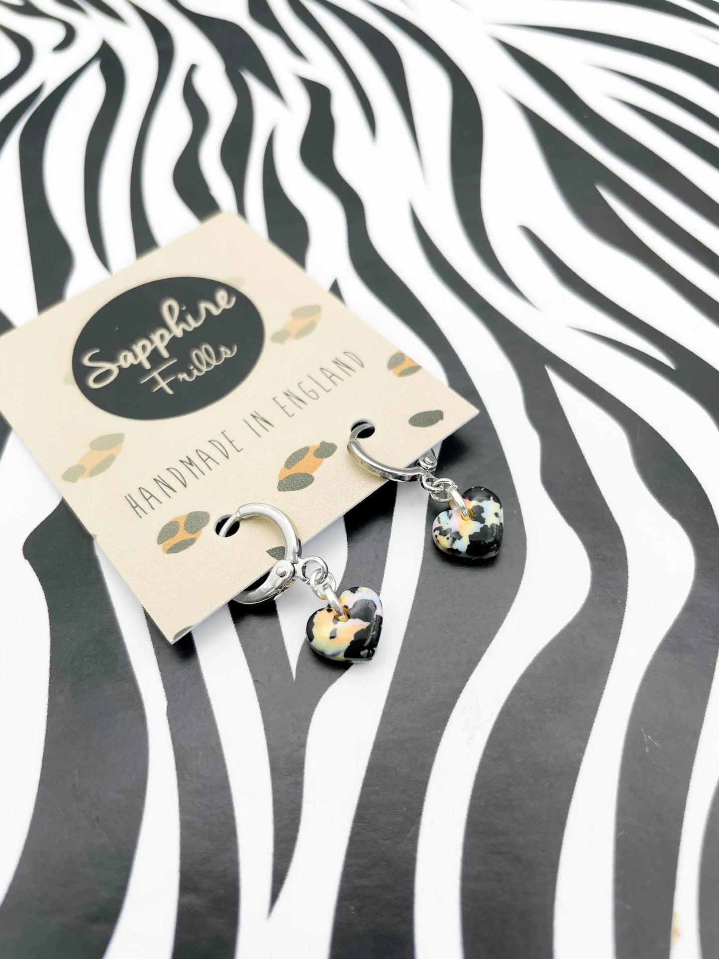Mini Pastel Milkshake Rainbow Marble Speckle Heart Stud Earrings from Sapphire Frills