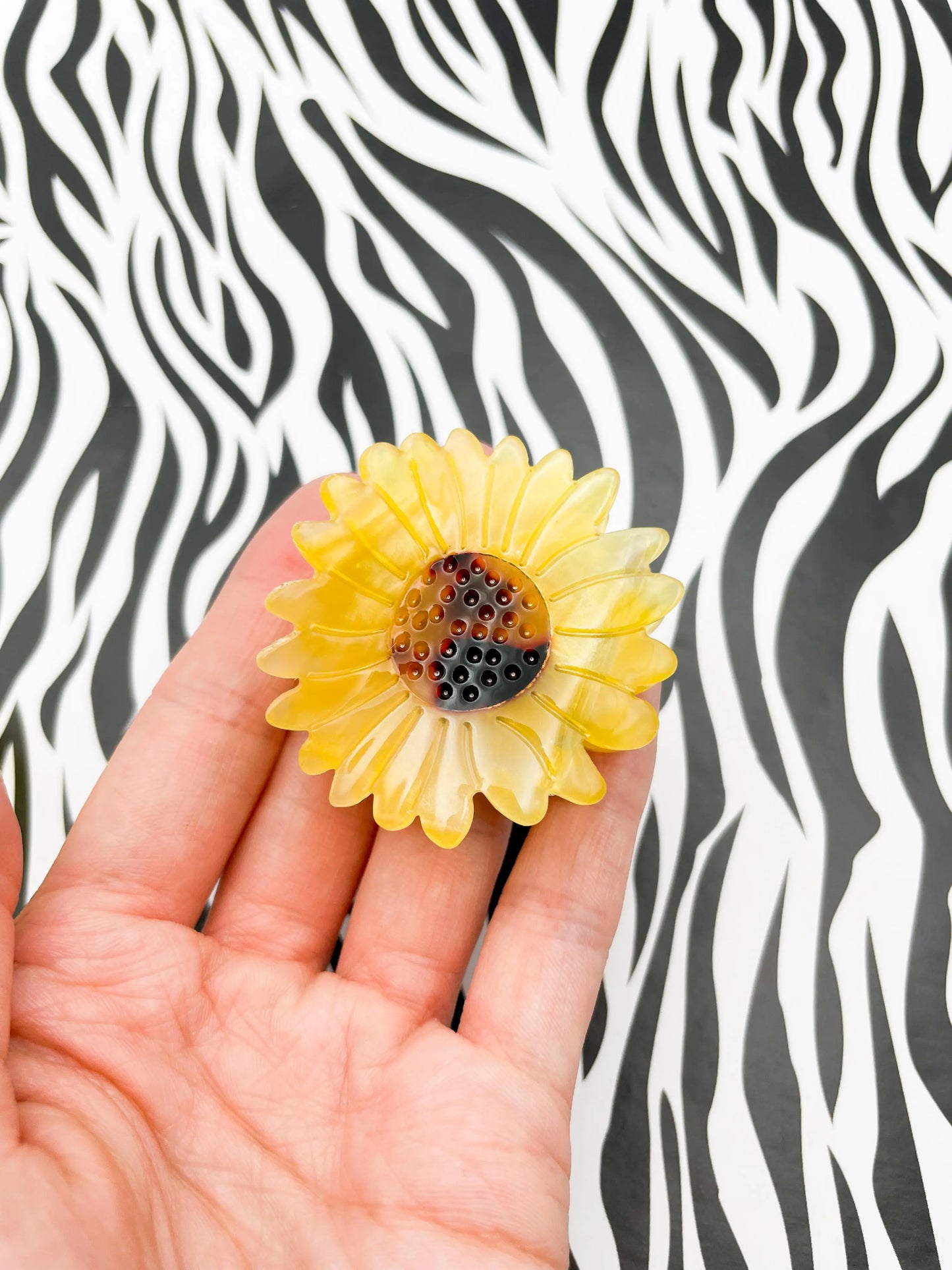 Small Yellow Sunflower Claw Hair Clip from Sapphire Frills