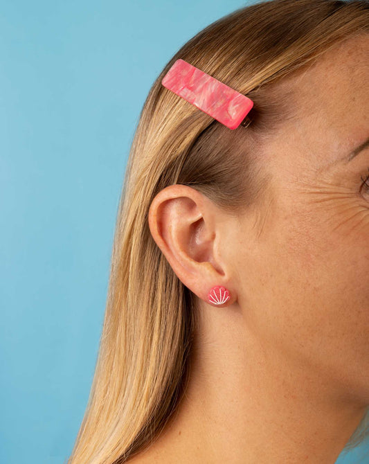 Mini Pink Real Shell Studs – Hypoallergenic Stainless Steel
