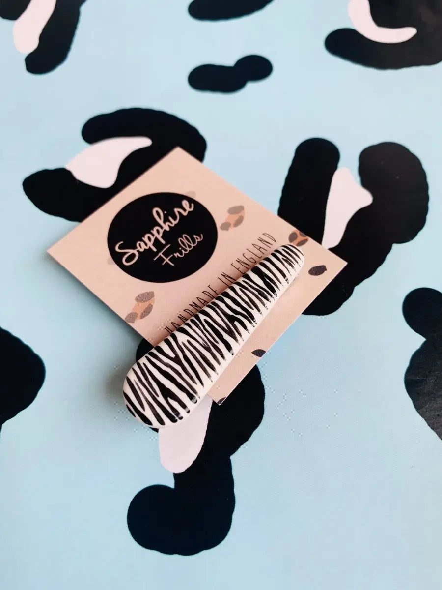 Black and White Zebra Print Hair Clips from Sapphire Frills
