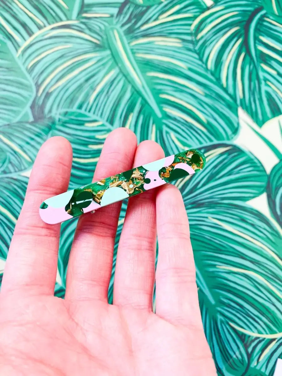 Dark Green, Mint and Baby Pink Spot Hair Clips from Sapphire Frills