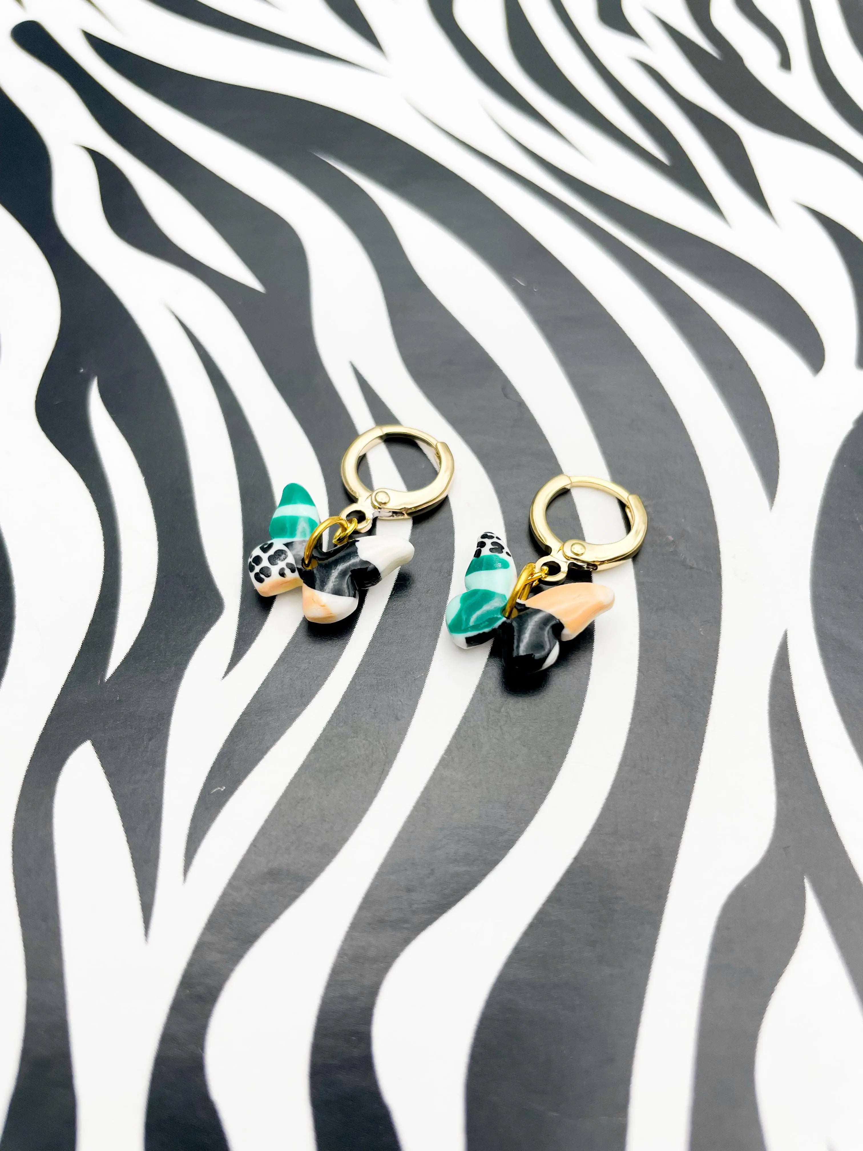 Leopard print stud shop earrings
