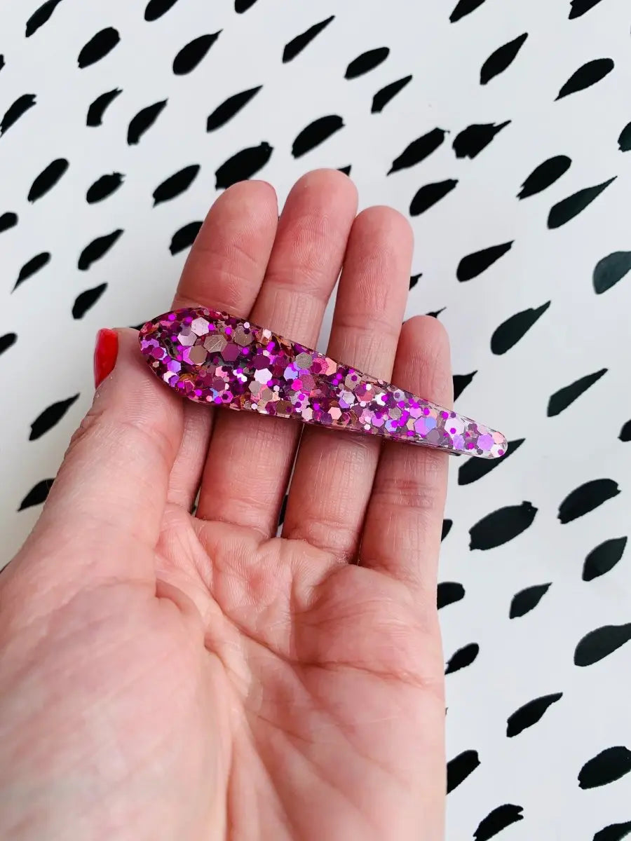 Pink and Purple Glitter Hair Clips from Sapphire Frills