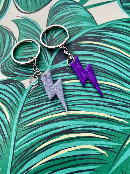 Purplicious Glitter Initial Keyring Sapphire Frills
